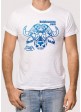 Camiseta El Búfalo Blanca con Logo Azul
