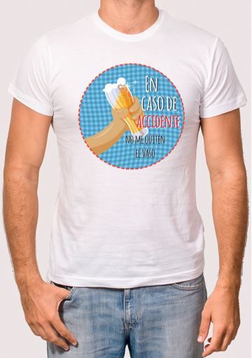 camiseta para hombre \" No sin mi vaso\"